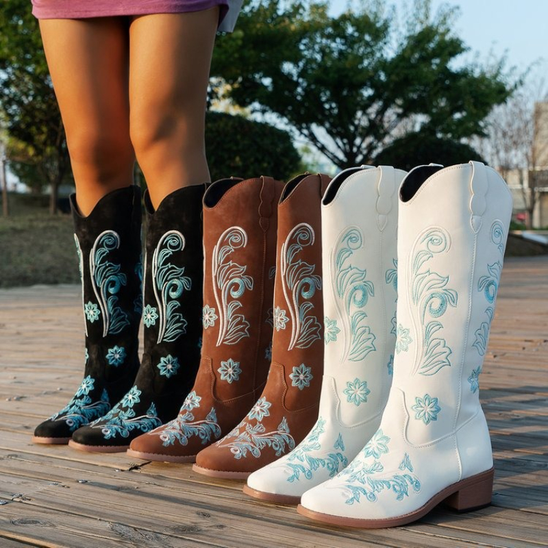 Embroidery Designer - Retro Women Boot Fashion Women Knight