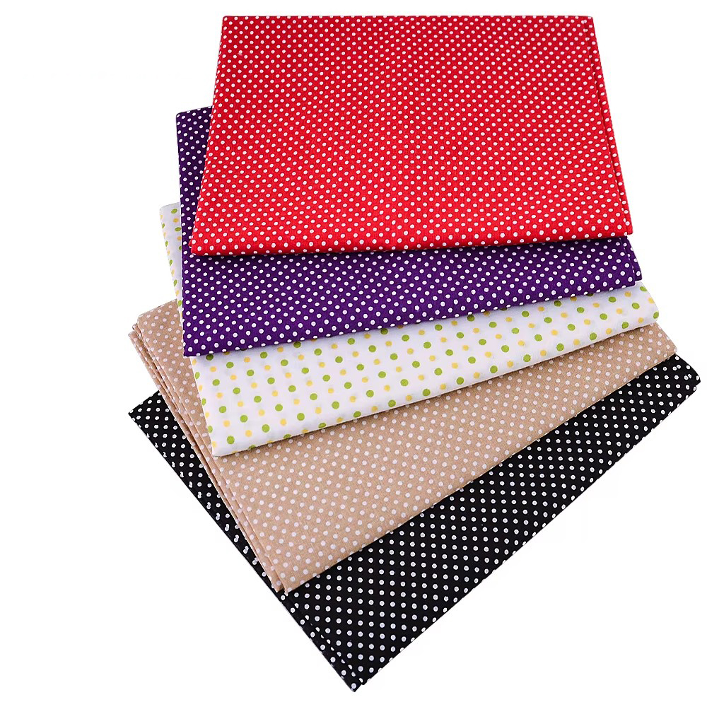 Embroidery Garments - 50X150CM White Orange Polka Dot Printed
