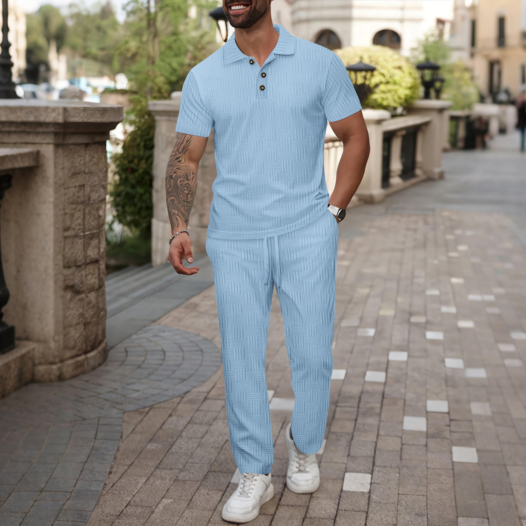 Embroidery Tshirt - Summer Men's Color Floral Embroidery Shirt