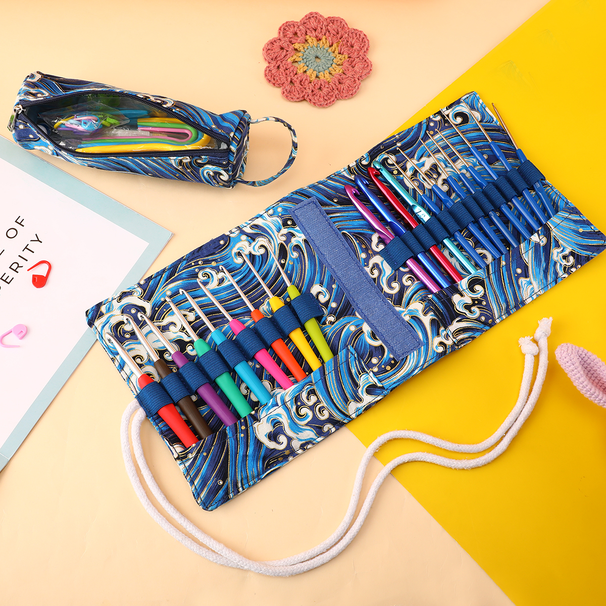 Embroidery Removal - Removable Empty Crochet Hook Storage Bag