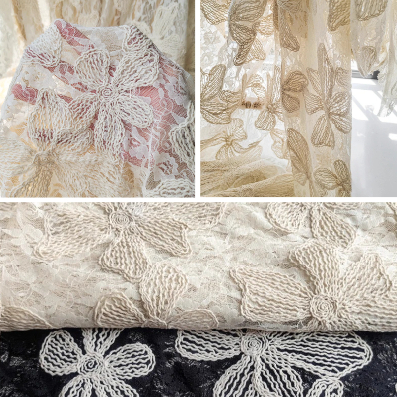 Embroidery Net Dress - Cotton Thread Lace Jacquard Three Dimensional