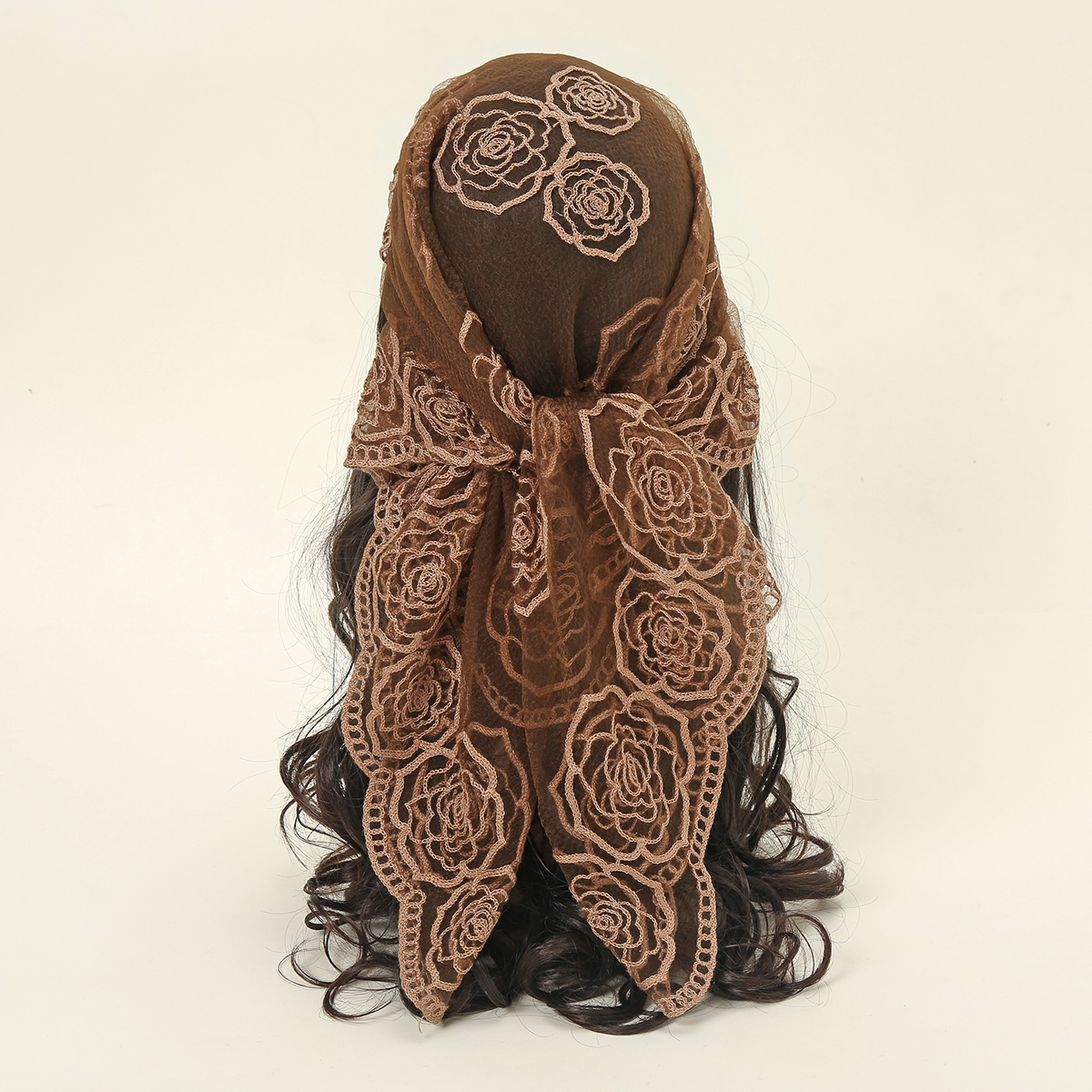 Embroidery Hijab - 80*80cm Lace Square Bandanas Style Rock