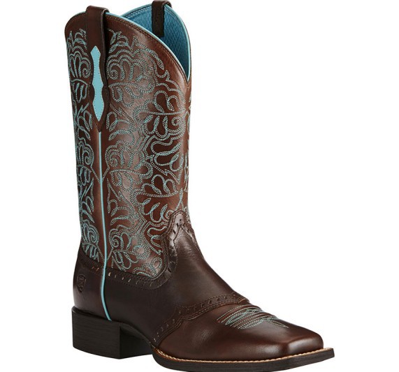 Embroidery Ideas - Men's Brown Leather Cowboy Boots Turquoise