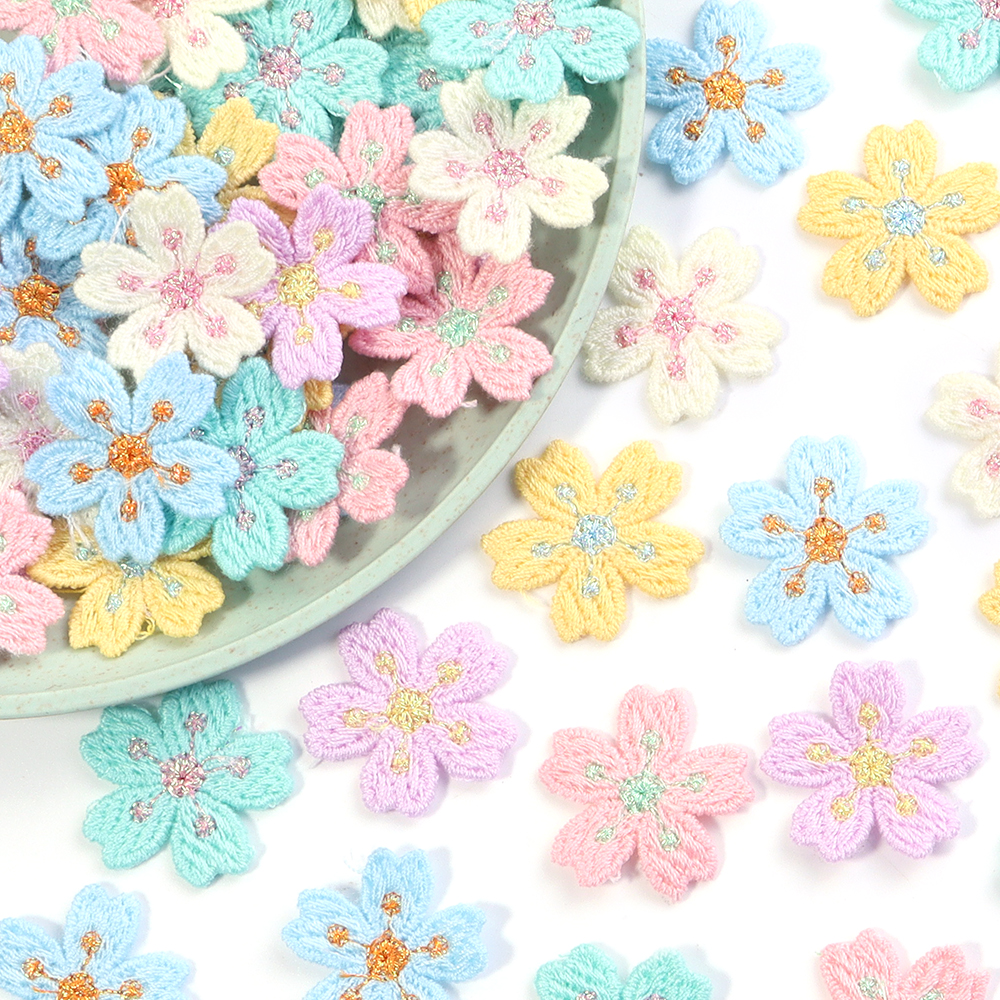 Embroidery Garments - 20pcs/lot Colorful 2.4cm Embroidery Flower Appliques