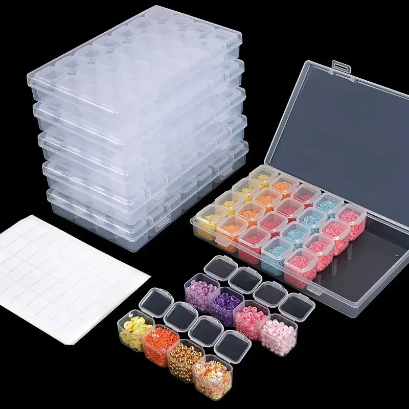 Embroidery Kit Starter - 28 grid diamond painting tool storage