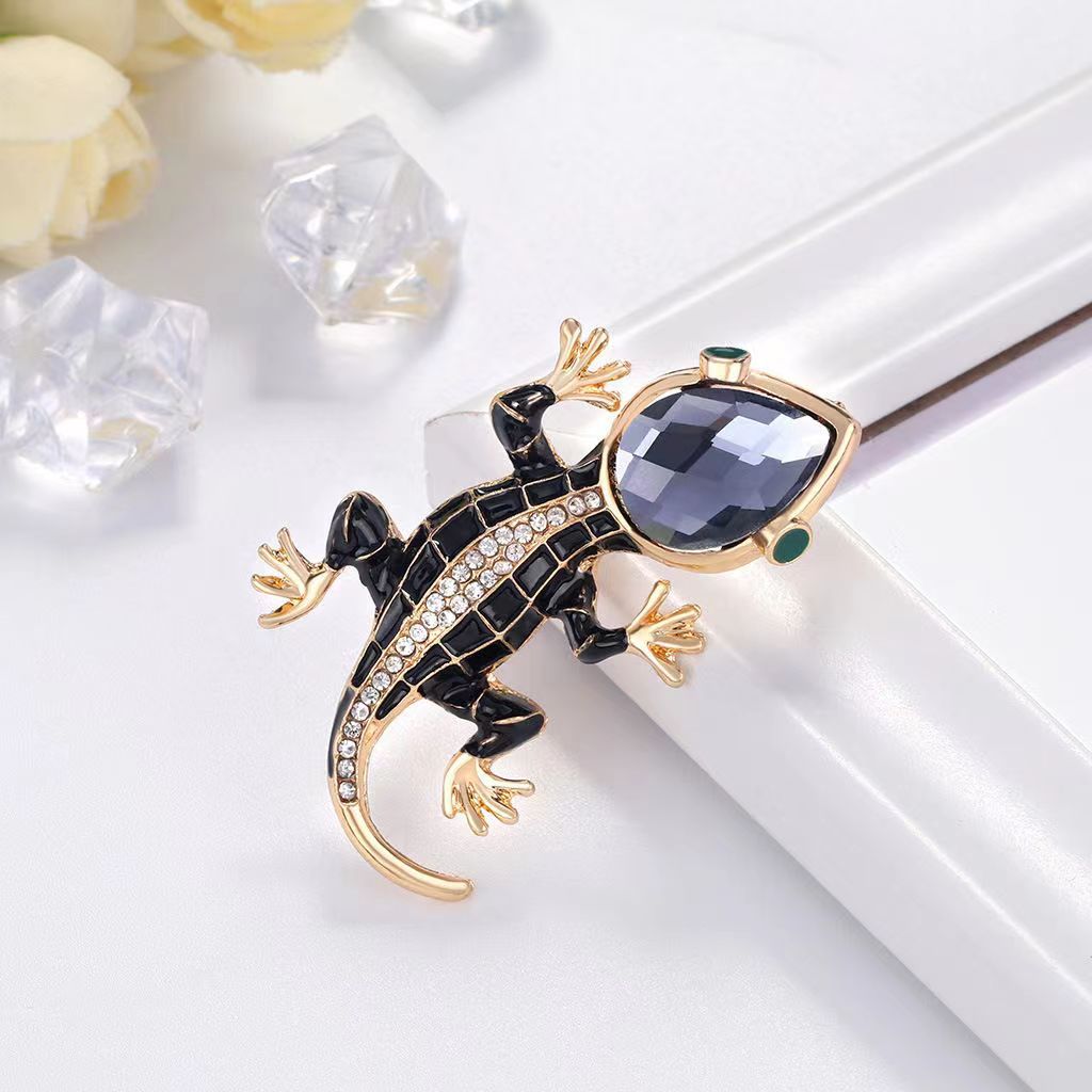 Diamond studded glass gecko br – Embroidery Fish Bewertung und Preis