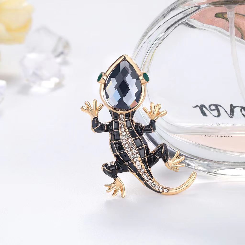 Diamond studded glass gecko br – Embroidery Fish Bewertung und Preis