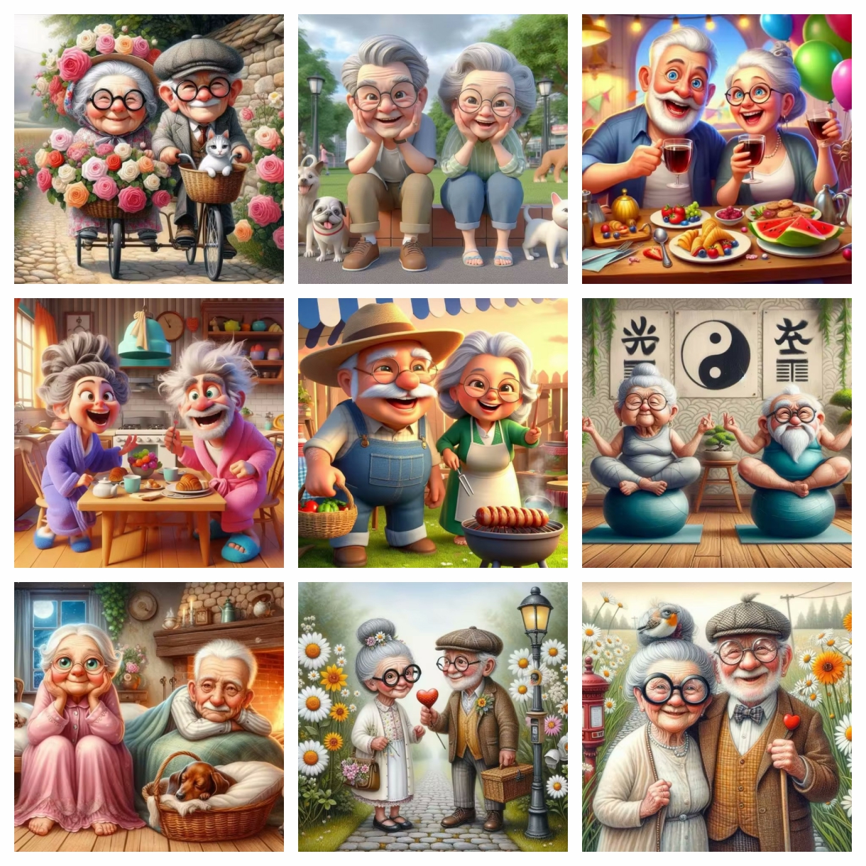 Cartoon Happy Old Couple 5D Fu – Embroidery Ideas Bewertung und Preis