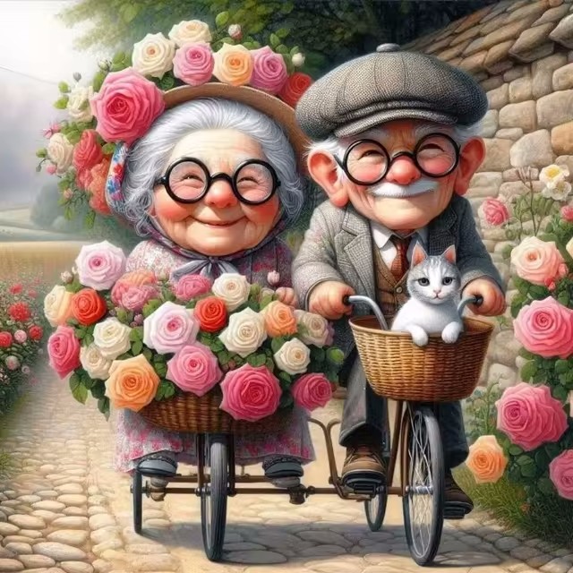 Cartoon Happy Old Couple 5D Fu – Embroidery Ideas Bewertung und Preis