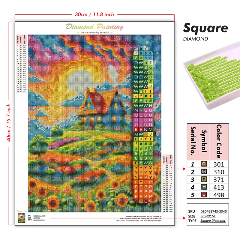 1PC frameless Diamond Painting – Embroidery Ideas Bewertung und Preis