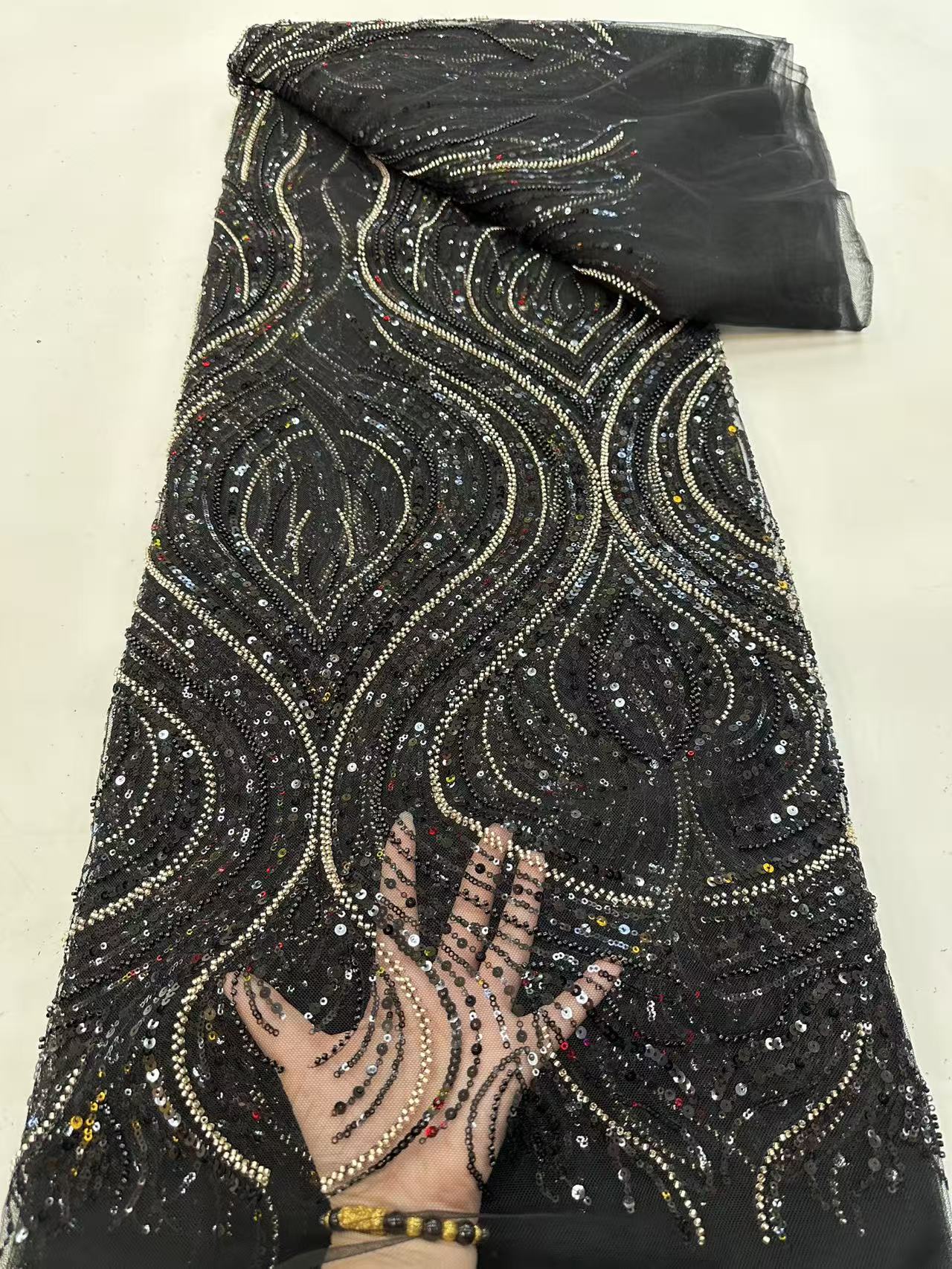 Luxury Red African Beaded Mesh – Embroidery Net Dress Bewertung und Preis