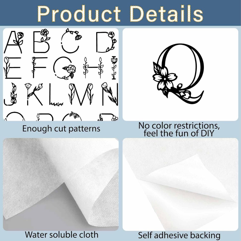 Letter A-Z Water Soluble Embro – Embroidery Kit Bewertung und Preis