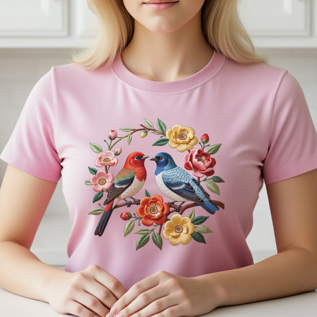 1 Piece of Bird Pattern Clothi – Embroidery Tshirt Bewertung und Preis