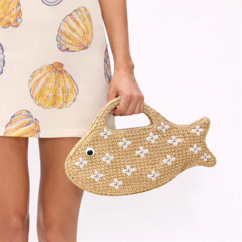 Embroidered Fish Raffia Straw  – Embroidery Fish Bewertung und Preis