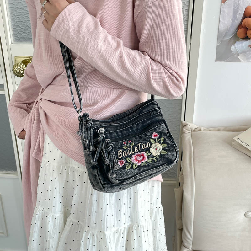 Lightweight Denim Zipper Cross – Embroidery Fish Bewertung und Preis