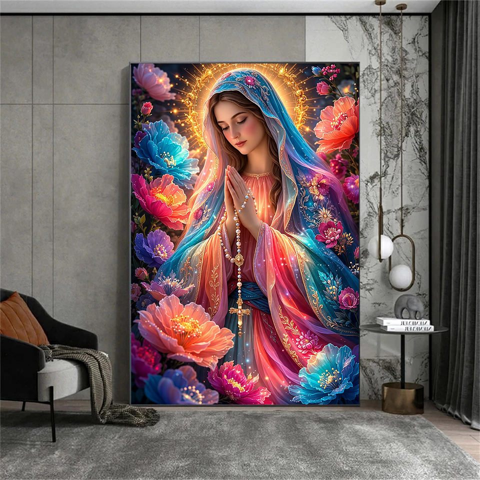 Virgin Mary Mother of Jesus Di – Embroidery Jesus Bewertung und Preis