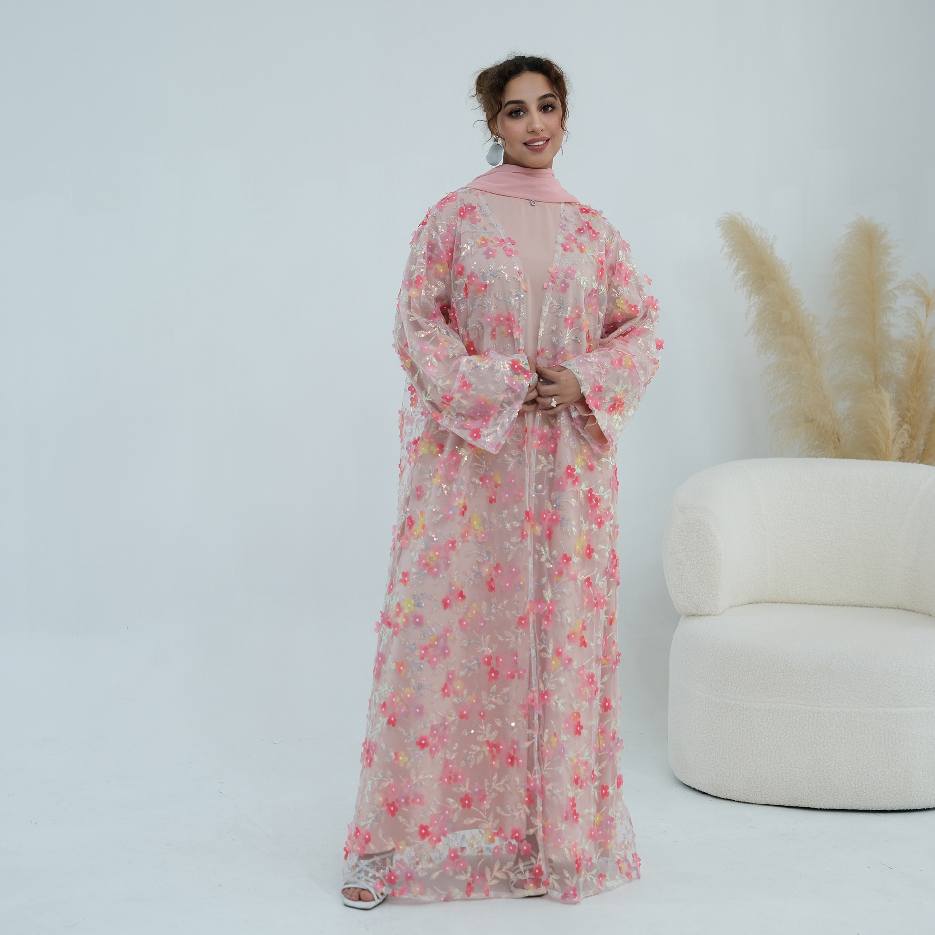 2026 Luxury Abaya EID 3D Flora – Embroidery Hijab Bewertung und Preis