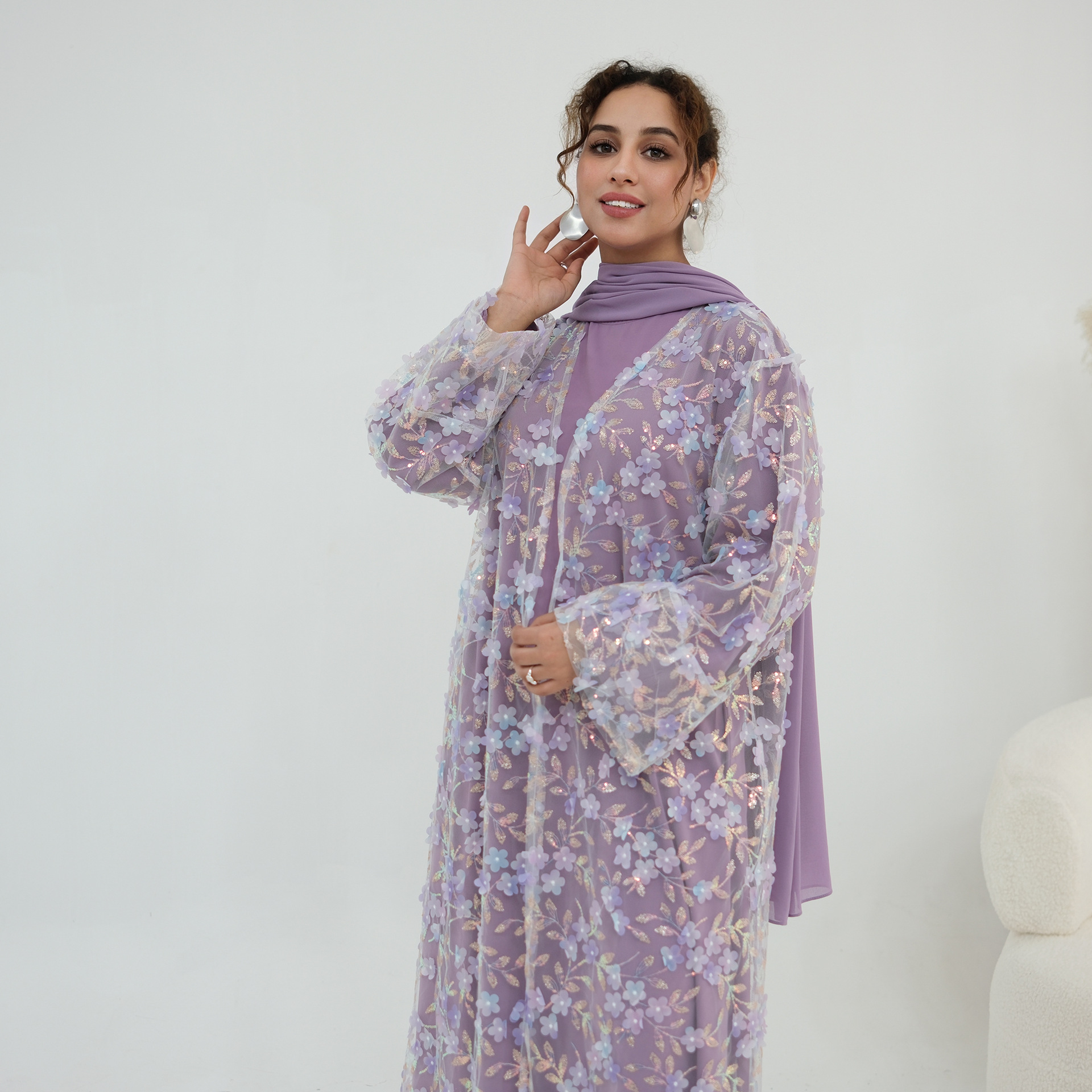2026 Luxury Abaya EID 3D Flora – Embroidery Hijab Bewertung und Preis
