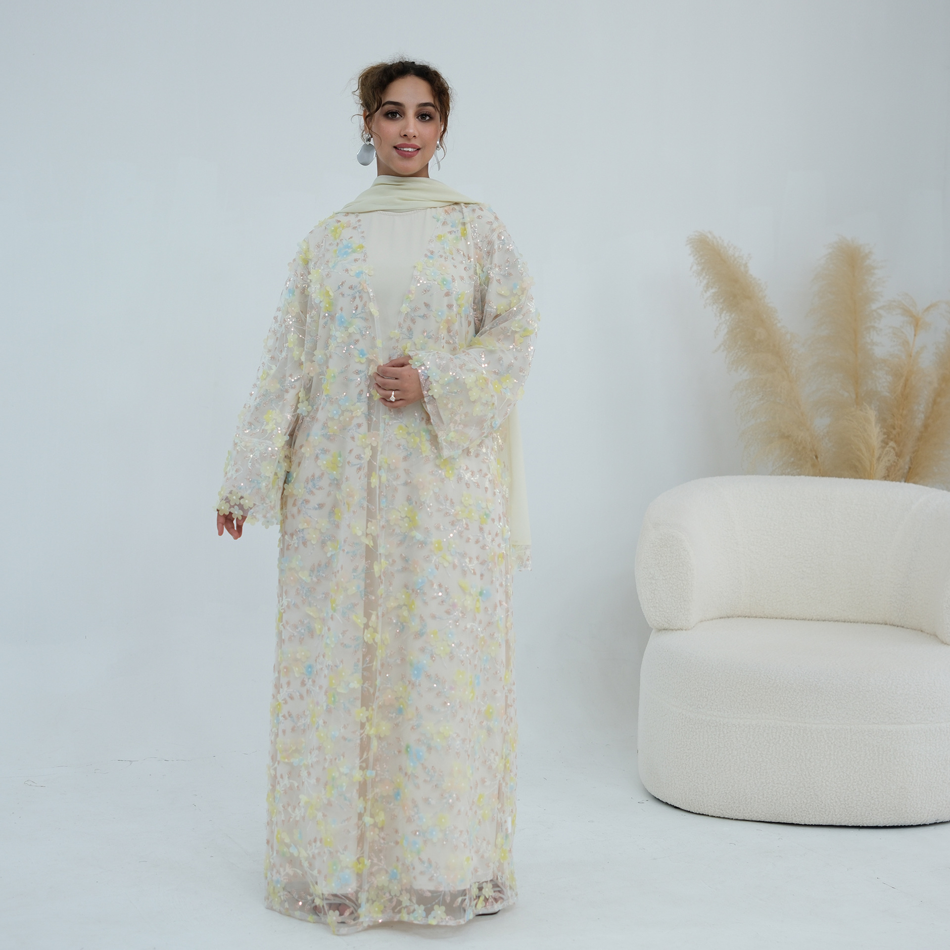 2026 Luxury Abaya EID 3D Flora – Embroidery Hijab Bewertung und Preis