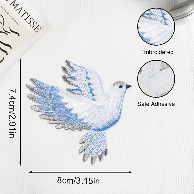 1pc blue-white gradient dove e – Embroidery Meaning Bewertung und Preis
