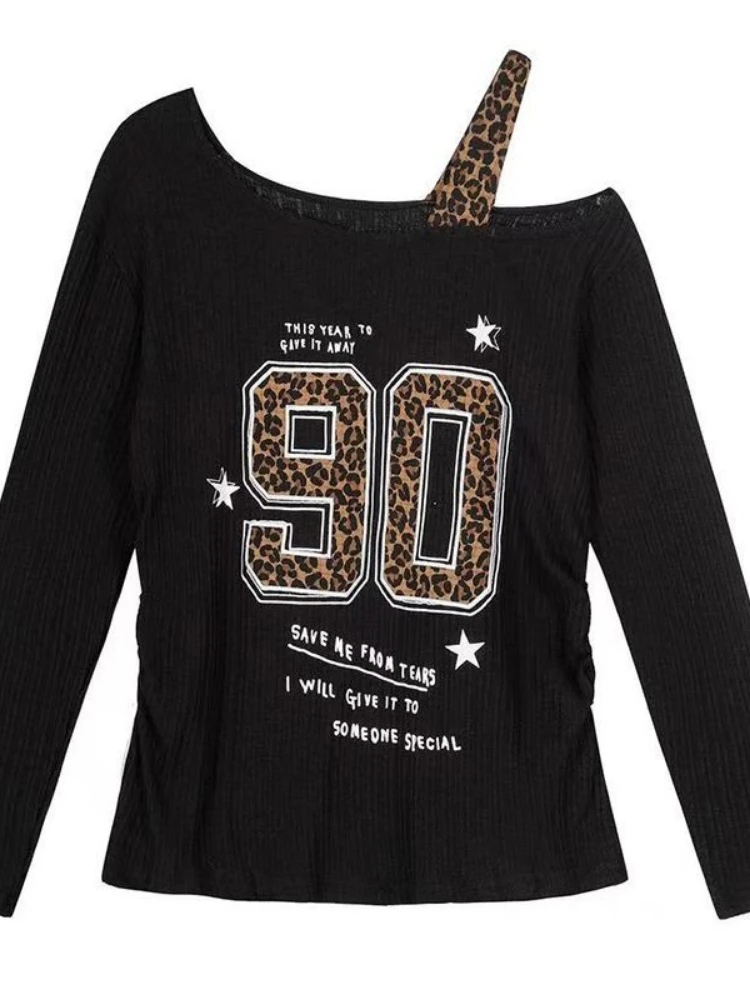 Y2K Patchwork Leopard Print T- – Embroidery Tshirt Bewertung und Preis