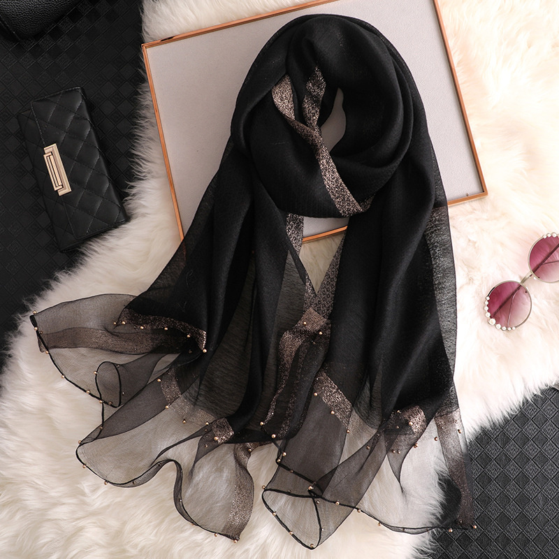 2024 Luxury 100% Silk Shawl Sc – Embroidery Hijab Bewertung und Preis
