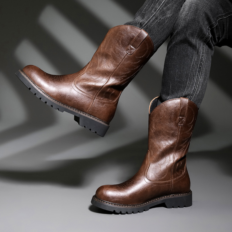 Fashion Mens Cowboy Boots New  – Embroidery Designer Bewertung und Preis