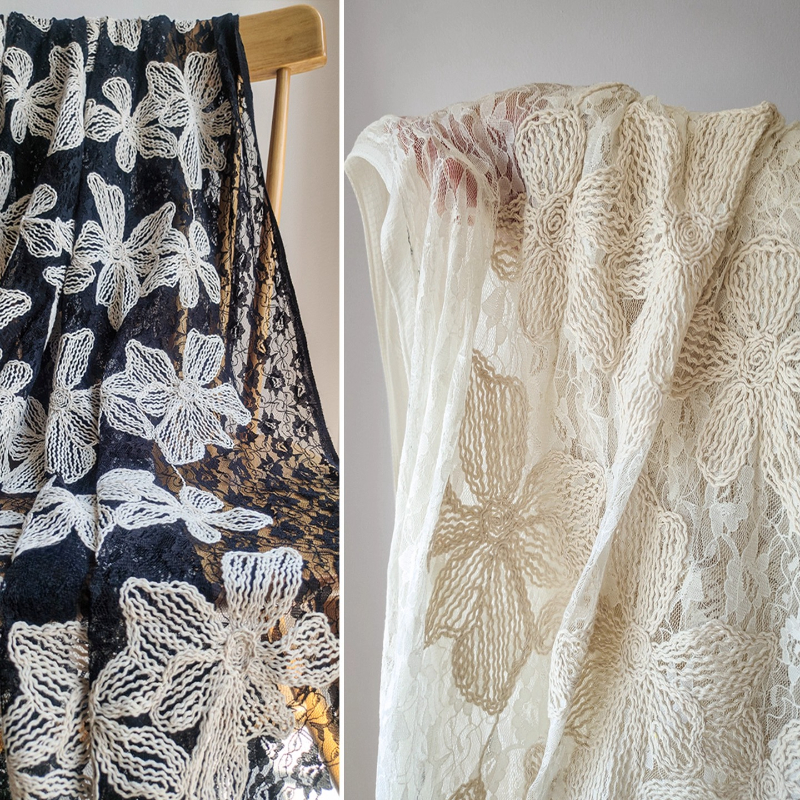 Cotton Thread Lace Jacquard Th – Embroidery Net Dress Bewertung und Preis