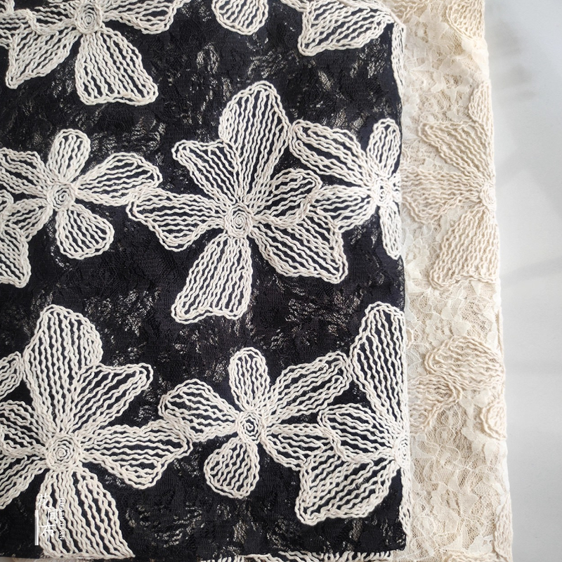 Cotton Thread Lace Jacquard Th – Embroidery Net Dress Bewertung und Preis