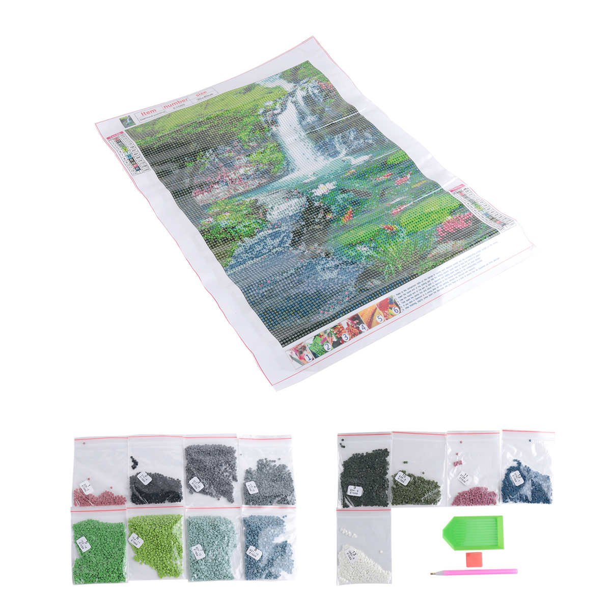 A71Z  Waterfall Scenery Fish D – Embroidery Fish Bewertung und Preis