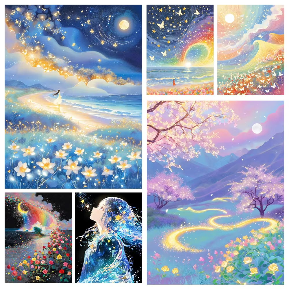 1PC frameless 5D DIY Anime Lan – Embroidery Ideas Bewertung und Preis