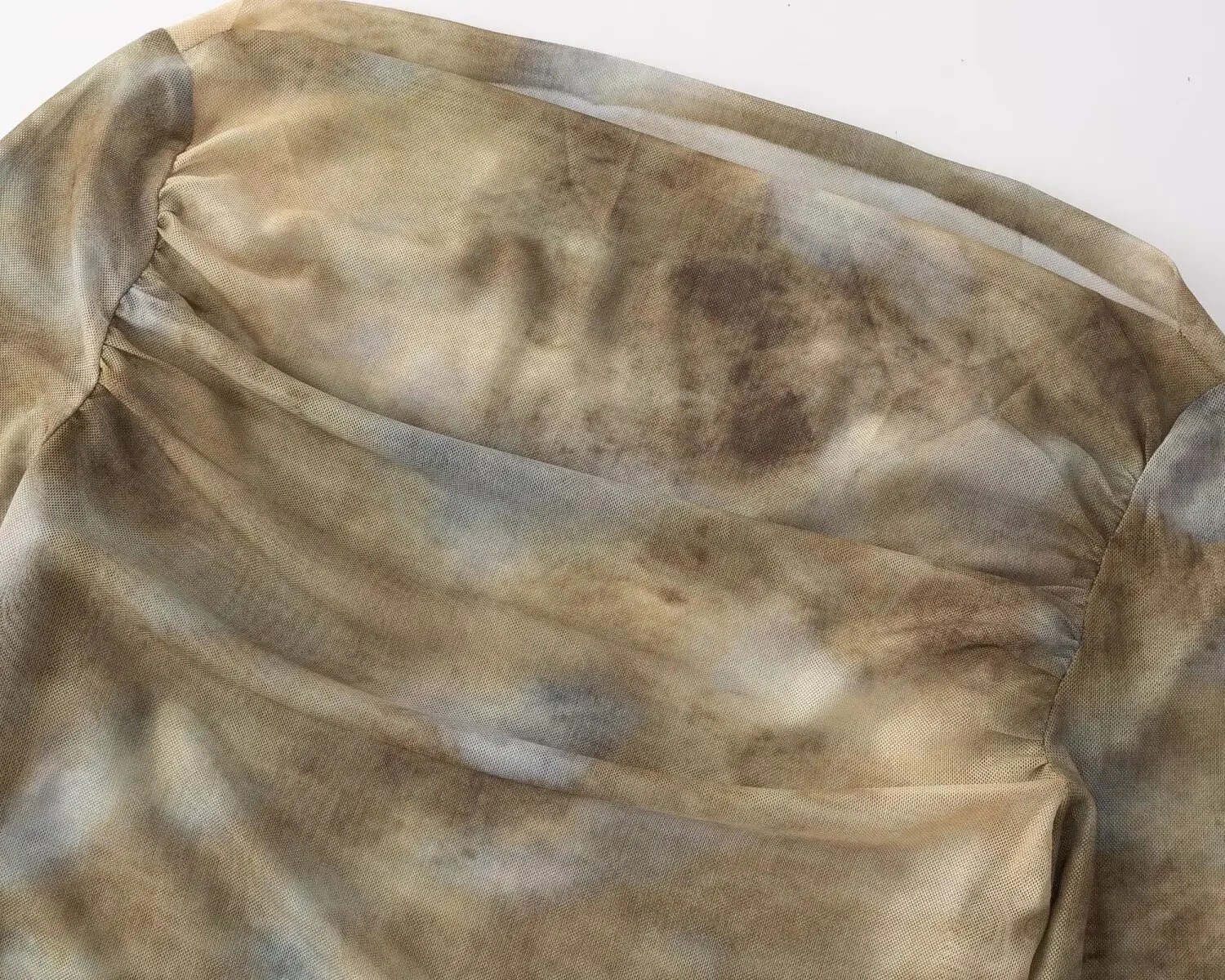 2025 Sexy Tie-Dye Print Ruched – Embroidery Tshirt Bewertung und Preis