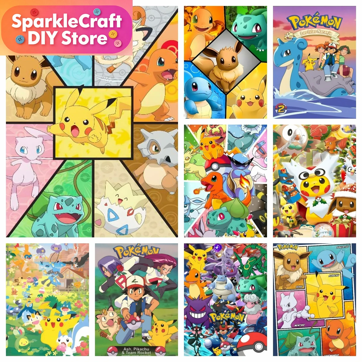 1pc frameless Cartoon Pokemon  – Embroidery Art Bewertung und Preis