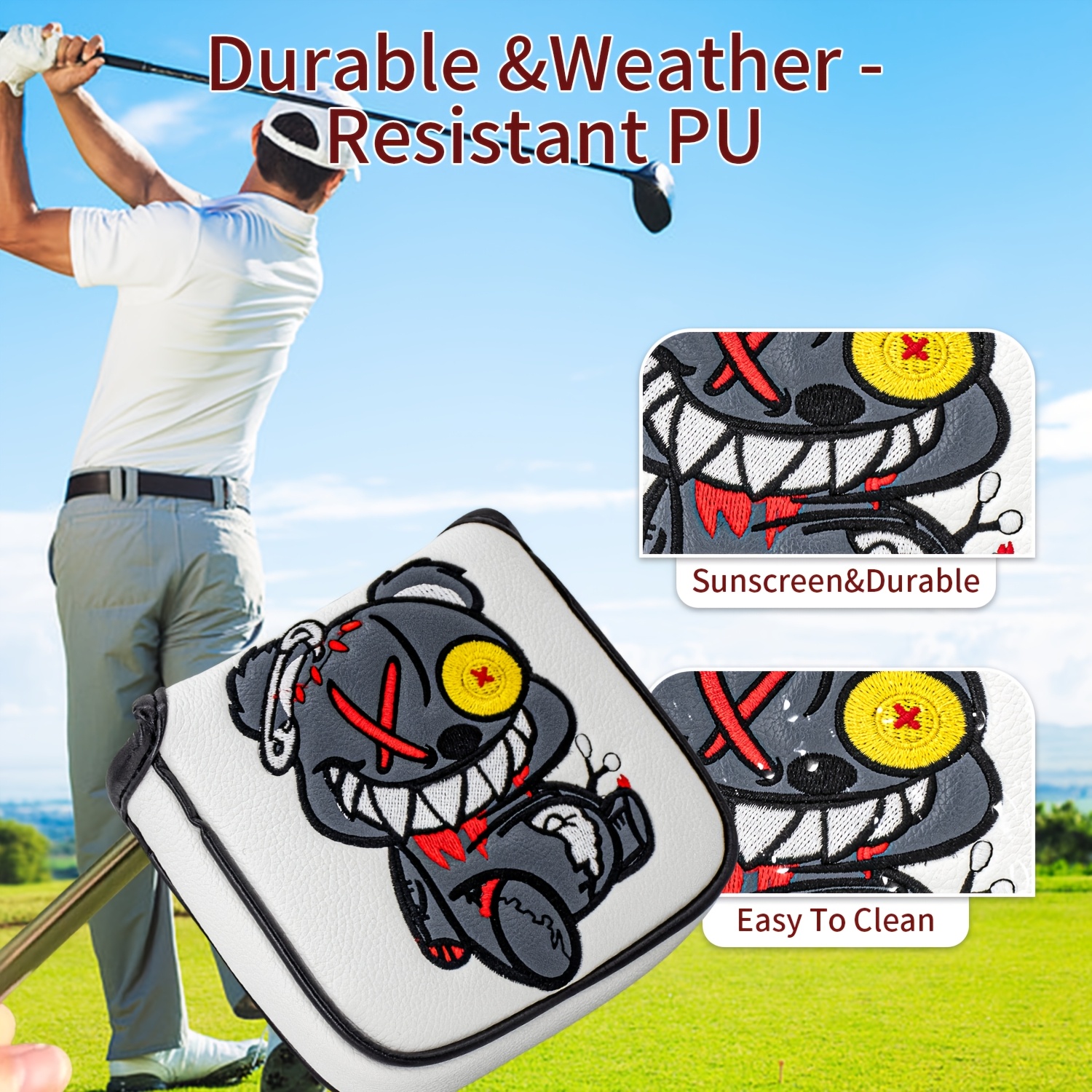 1pc Monocled Bear Design Golf  – Embroidery Designer Bewertung und Preis