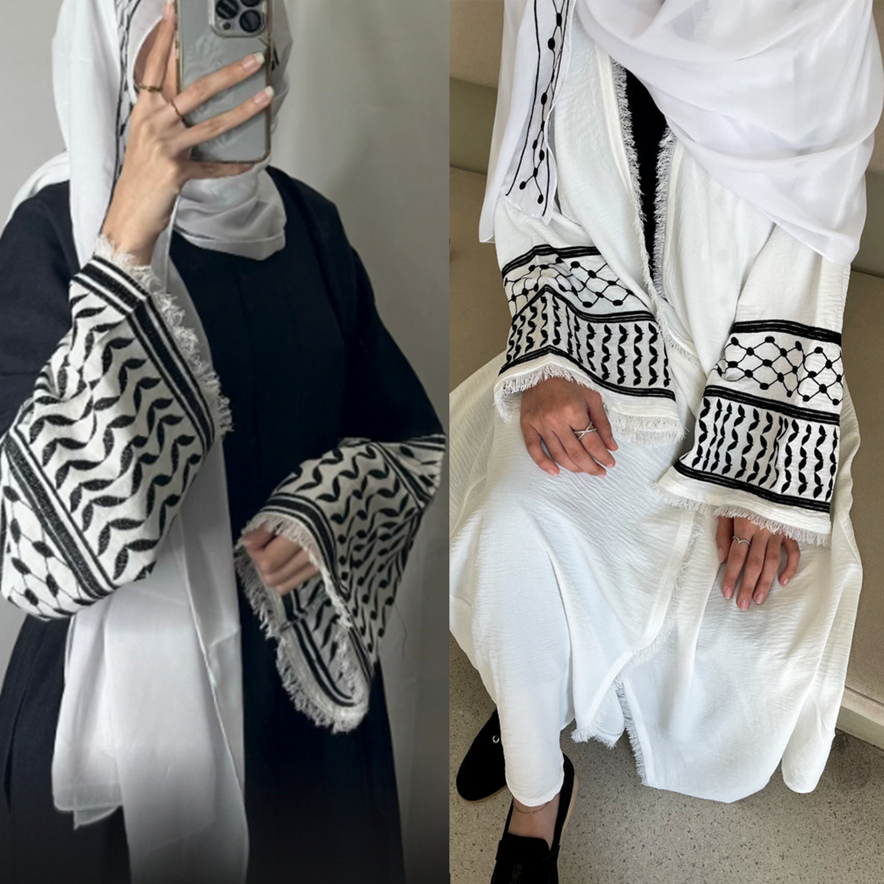 2024 Ramadan Keffiyeh Abaya Ki – Embroidery Hijab Bewertung und Preis