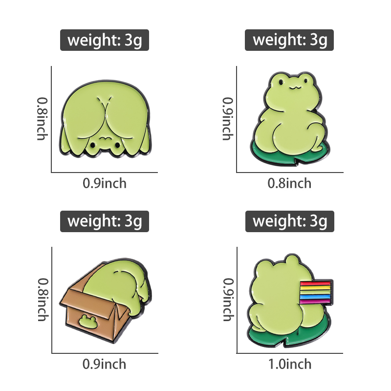 Cute Green Frog Enamel Pins Cu – Embroidery Fish Bewertung und Preis
