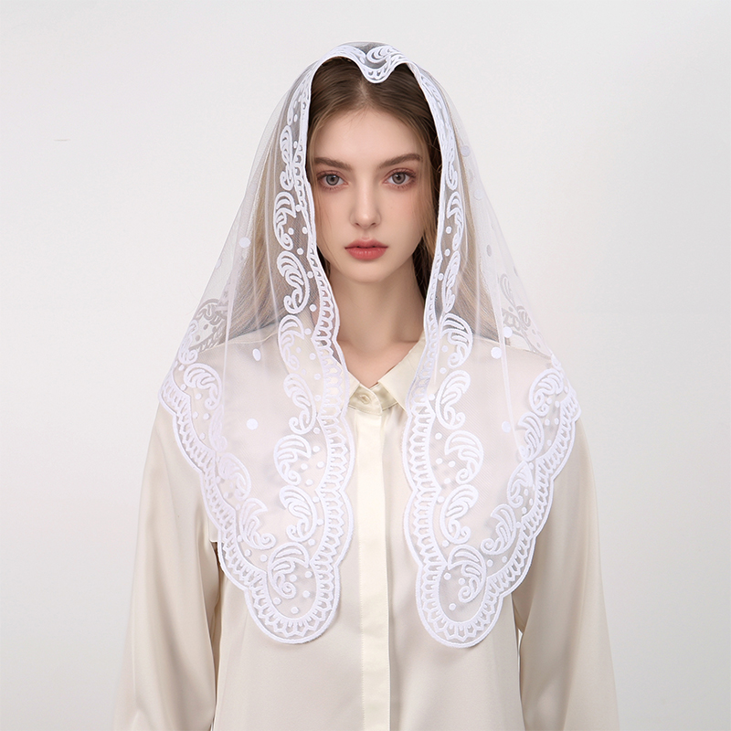 1Pc Women's Elegant Solid Colo – Embroidery Hijab Bewertung und Preis